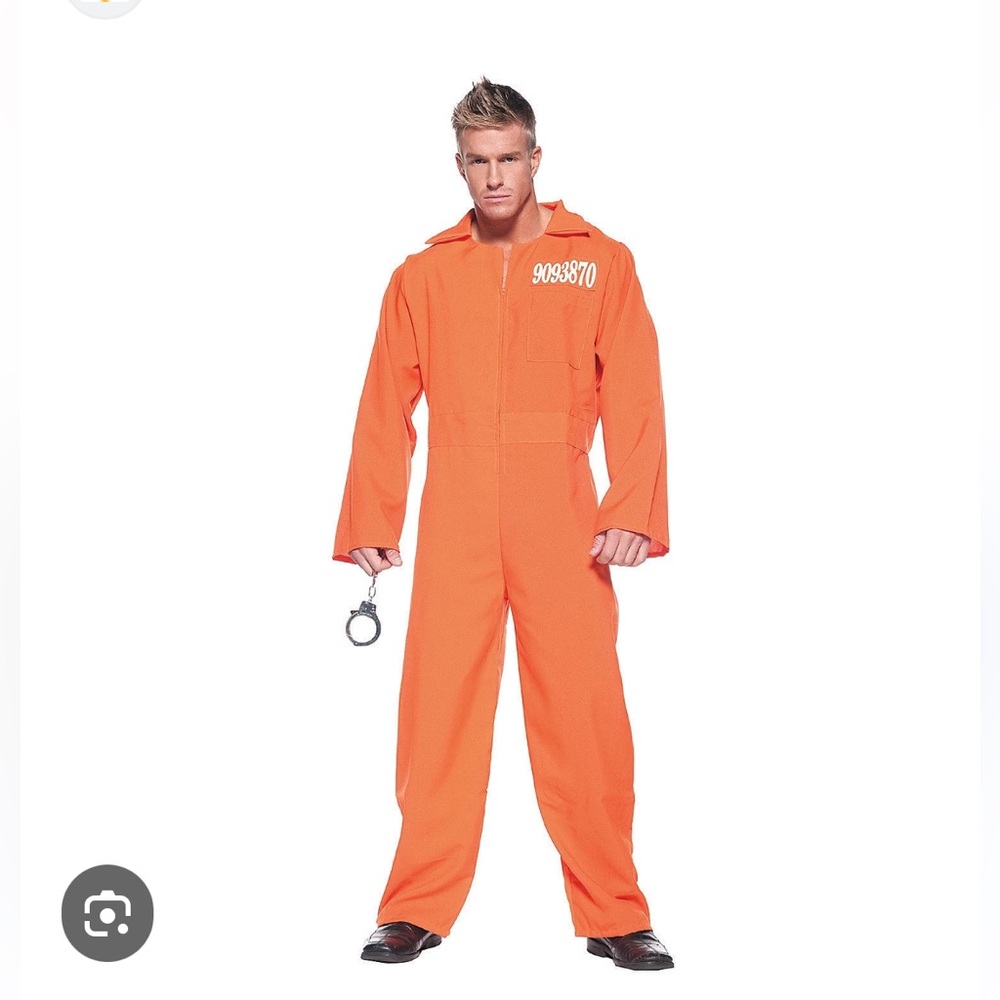 NWT UNDERWRAPS Mens XXL zip up Prison Jumpsuit Costume